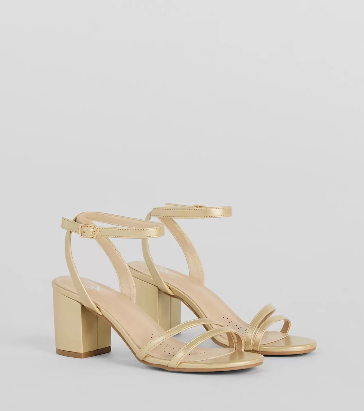 Windsor Perfect Steps Faux Leather Block Heels GOLD Sale