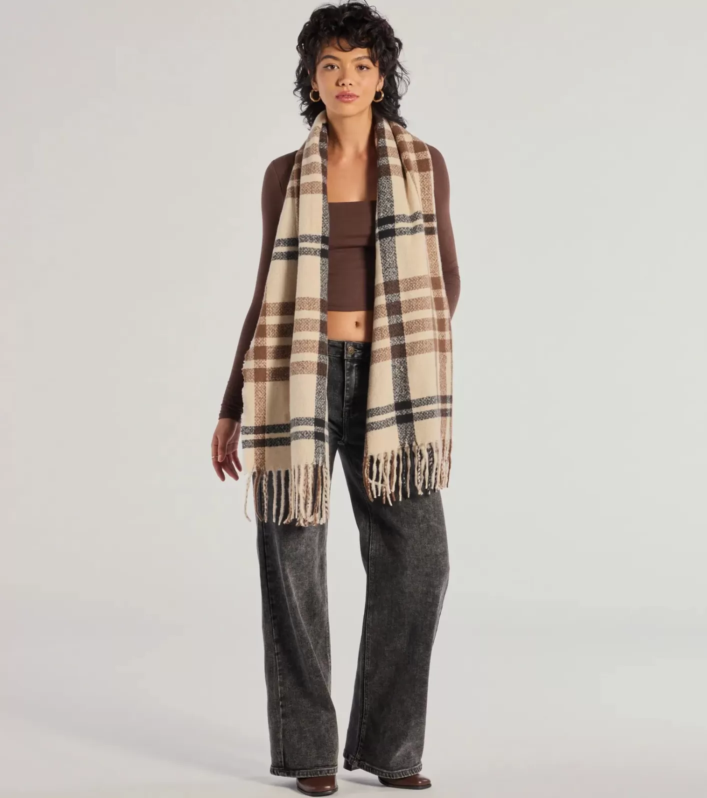 Windsor Play On In Plaid Blanket Scarf ASSORTED Fashion