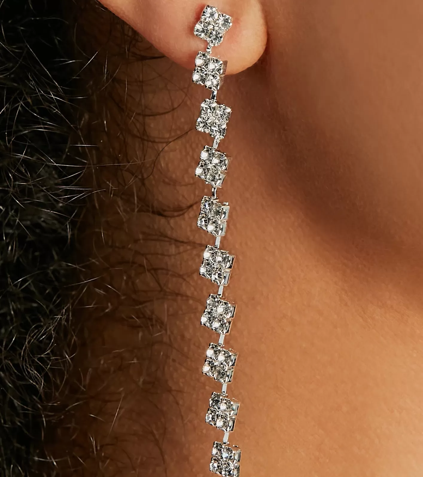 Windsor Prettiest Glam Rhinestone Dainty Drop Earrings SILVER Shop