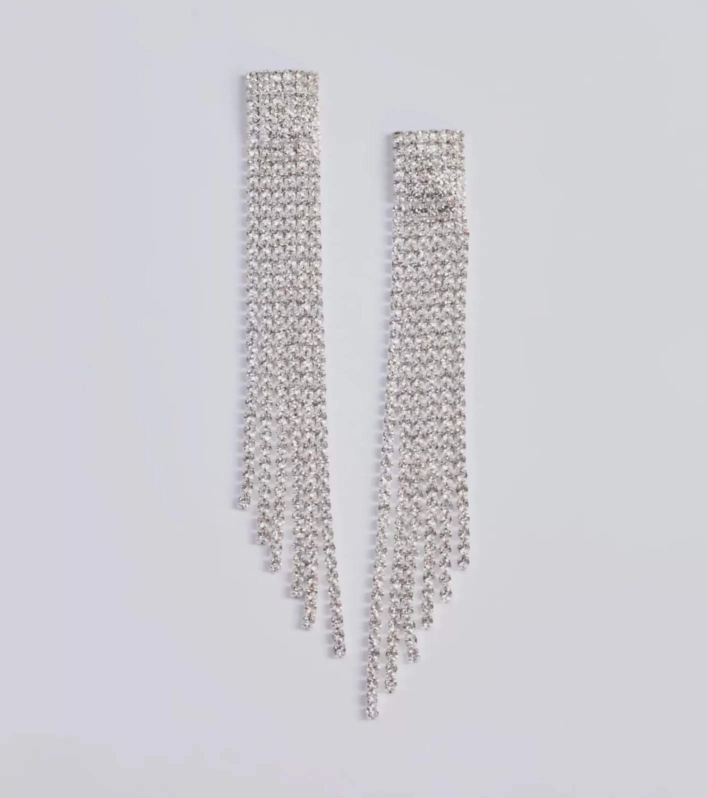 Windsor Pretty Shine Rhinestone Fringe Earrings SILVER Online