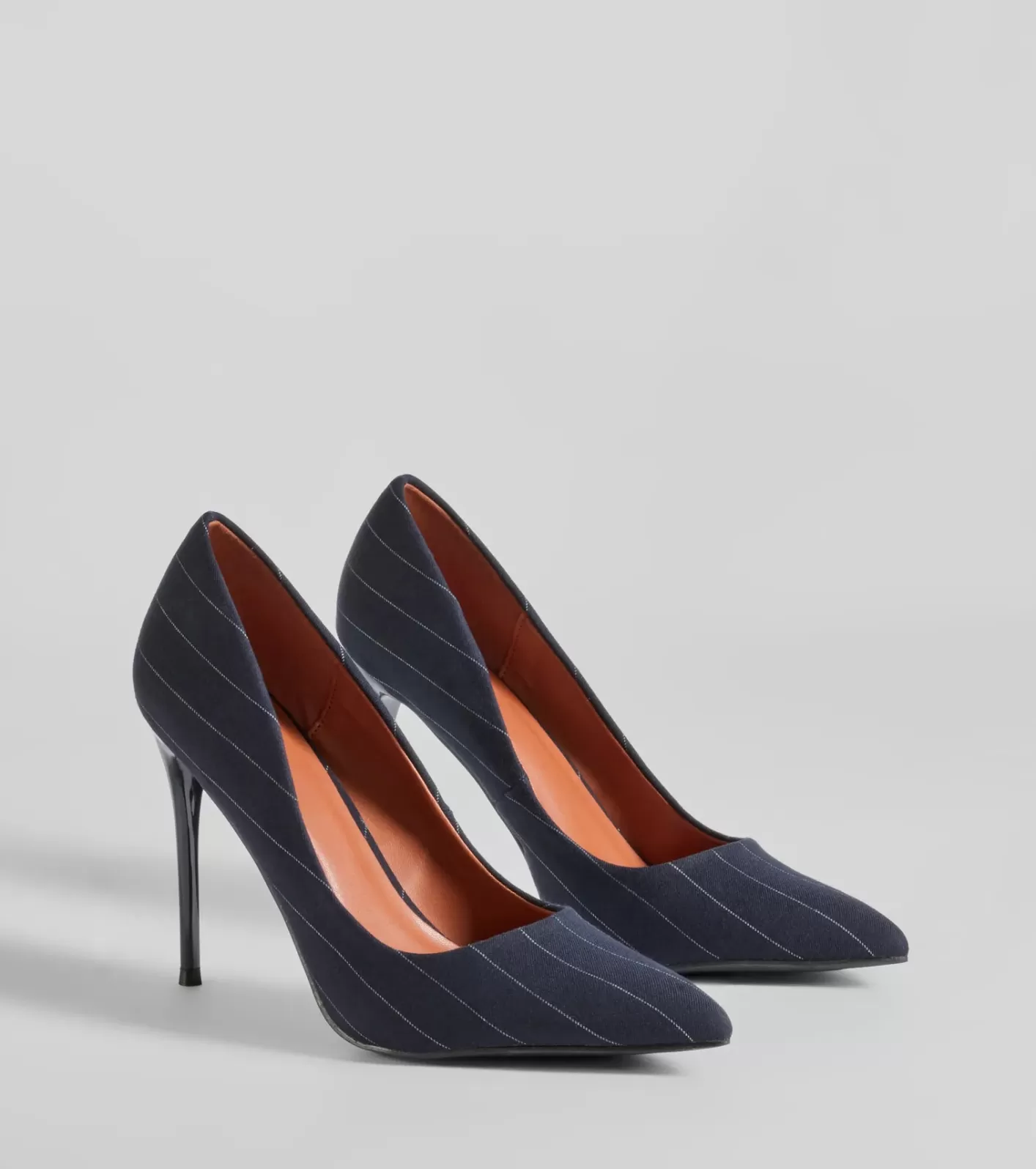 Windsor Pursuit Of Chic Pinstriped Stiletto Pumps NAVY Best Sale