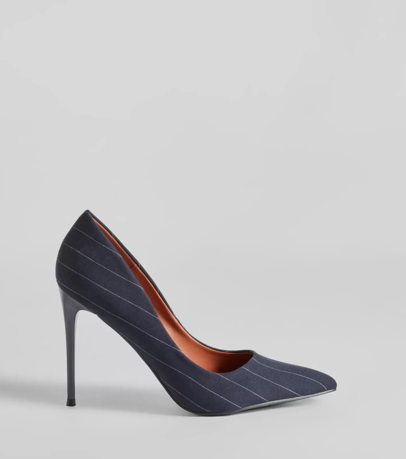 Windsor Pursuit Of Chic Pinstriped Stiletto Pumps NAVY Best Sale