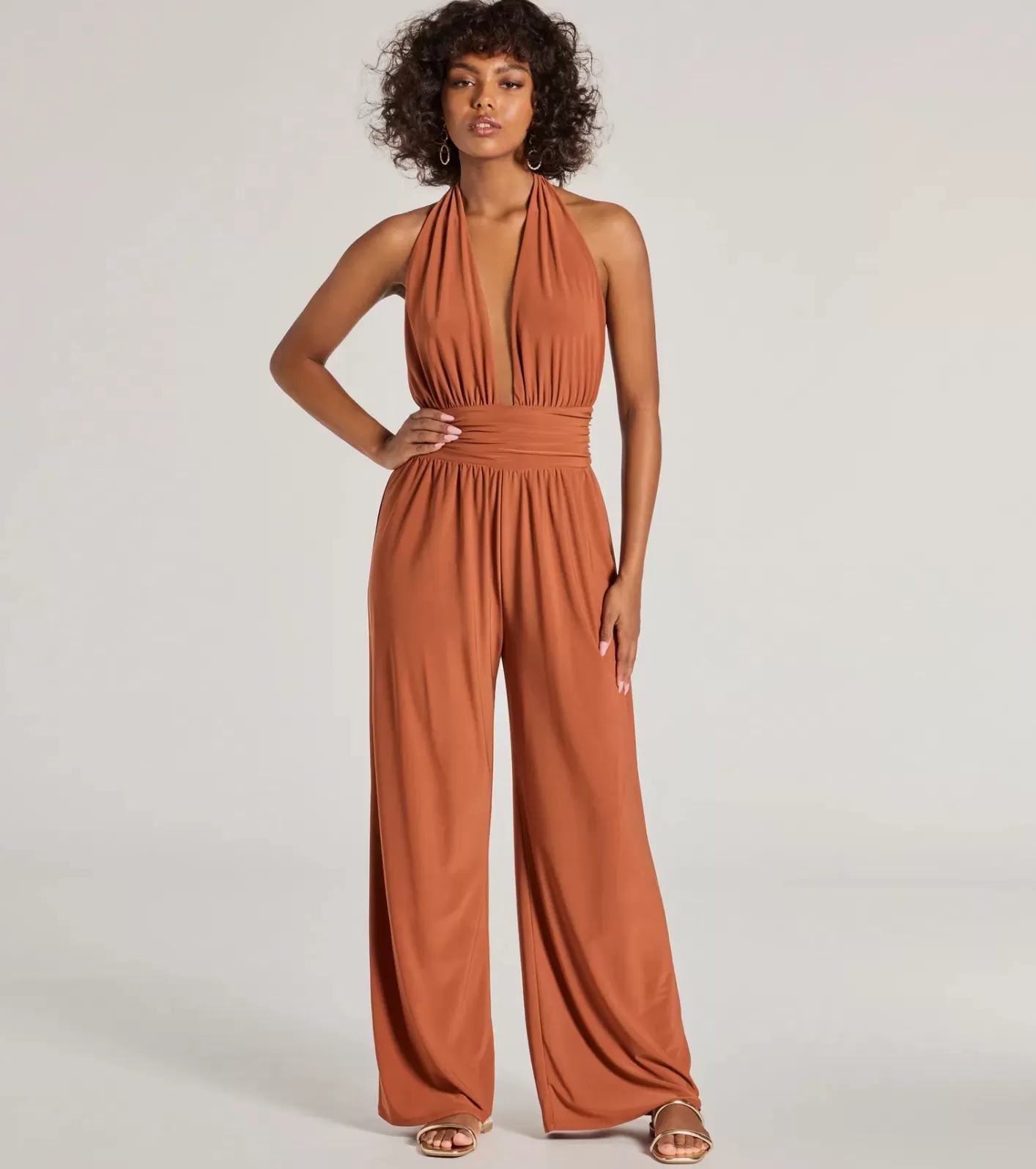 Windsor Raise The Bar Wide-Leg Jumpsuit RUST Fashion