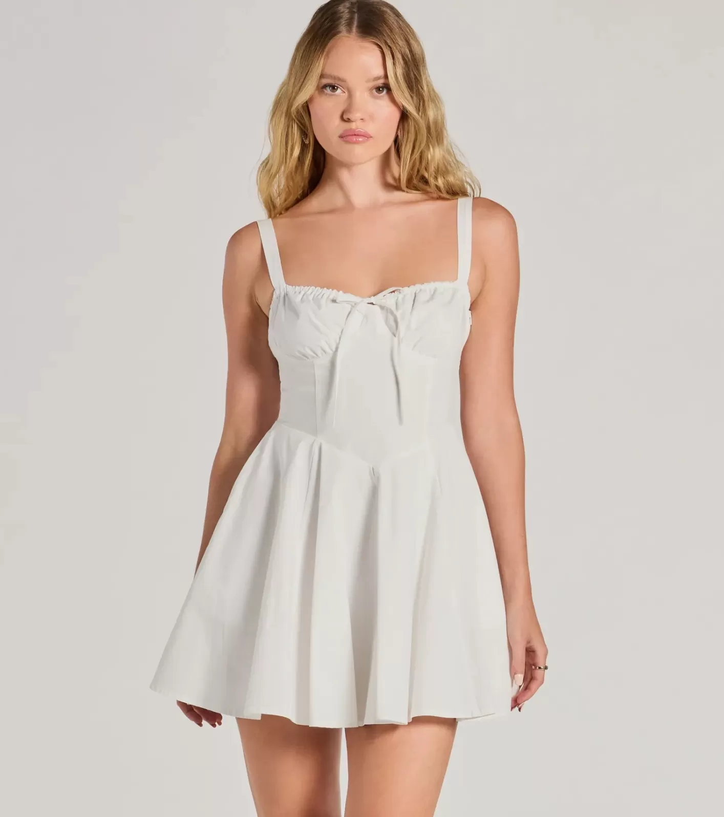 Windsor Ray Of Beauty Lace-Up Corset Skater Dress WHITE Store