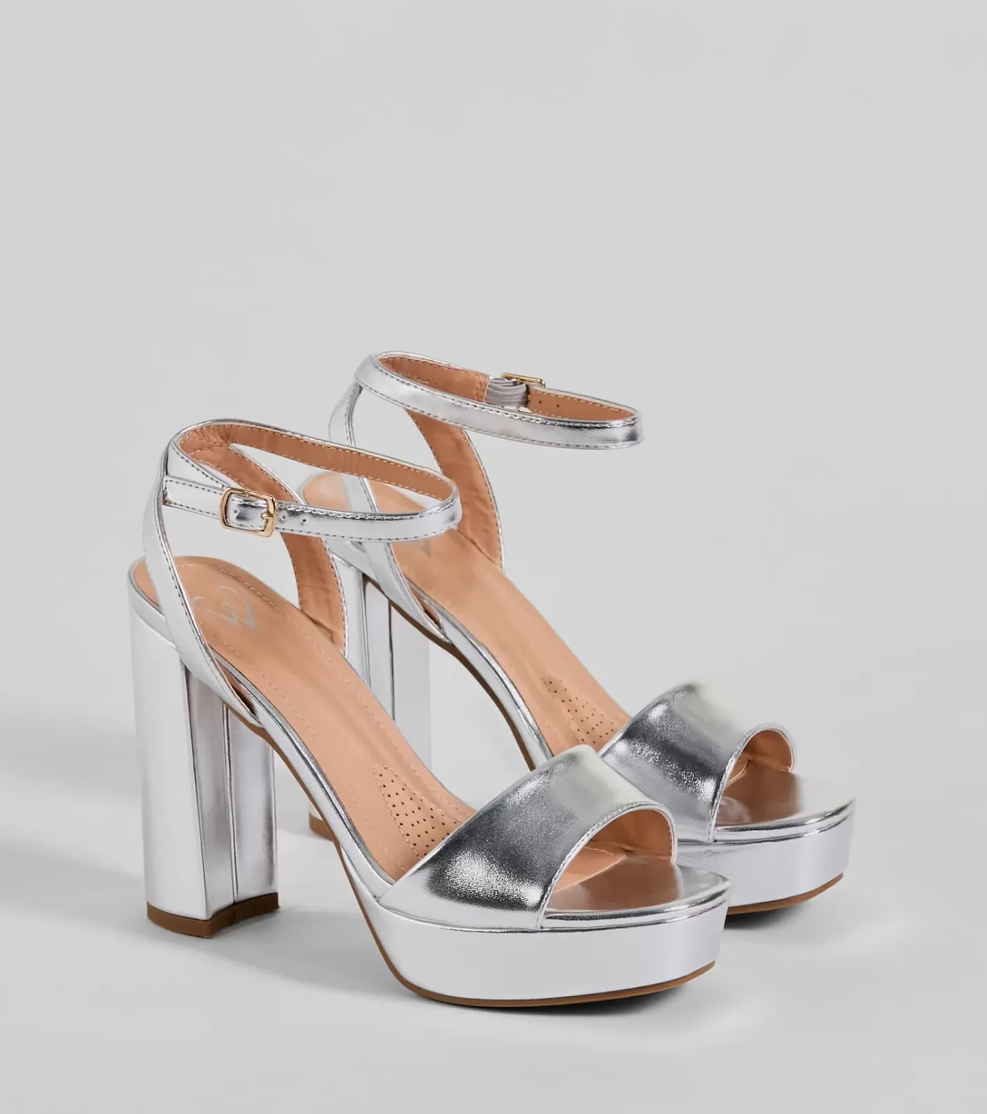 Windsor Ready To Slay Platform Heels SILVER Flash Sale