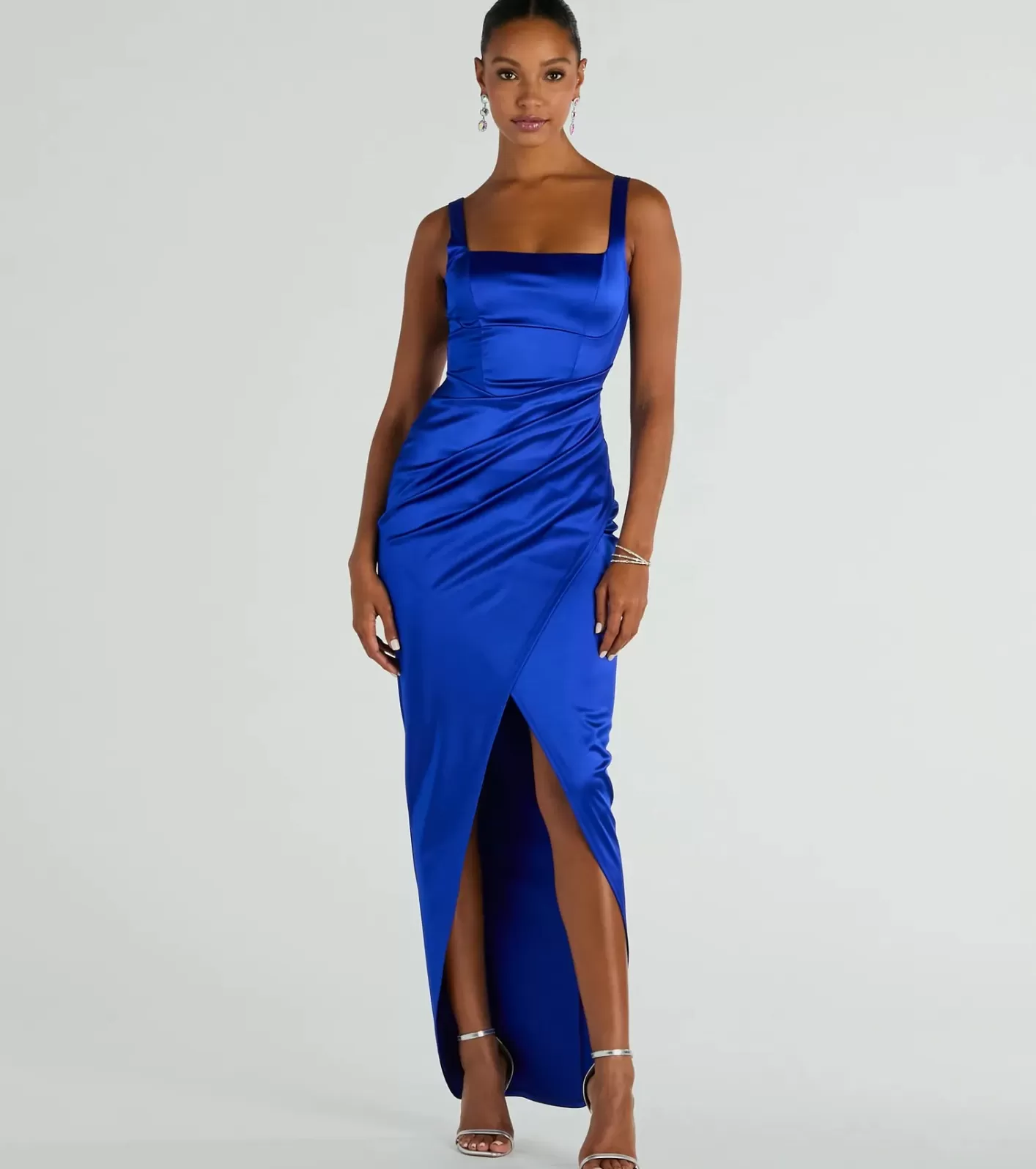 Windsor Rebecca Satin Slim-Fit Formal Dress ROYAL Shop