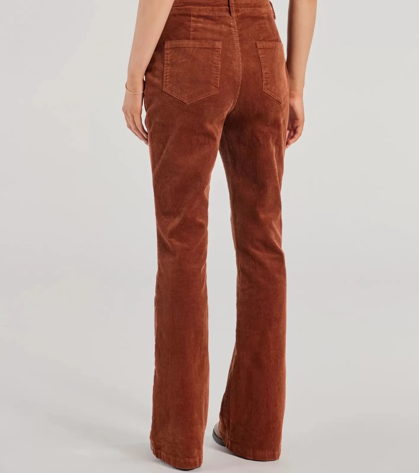 Windsor Retro Chic Corduroy High-Rise Flare Pants RUST Online