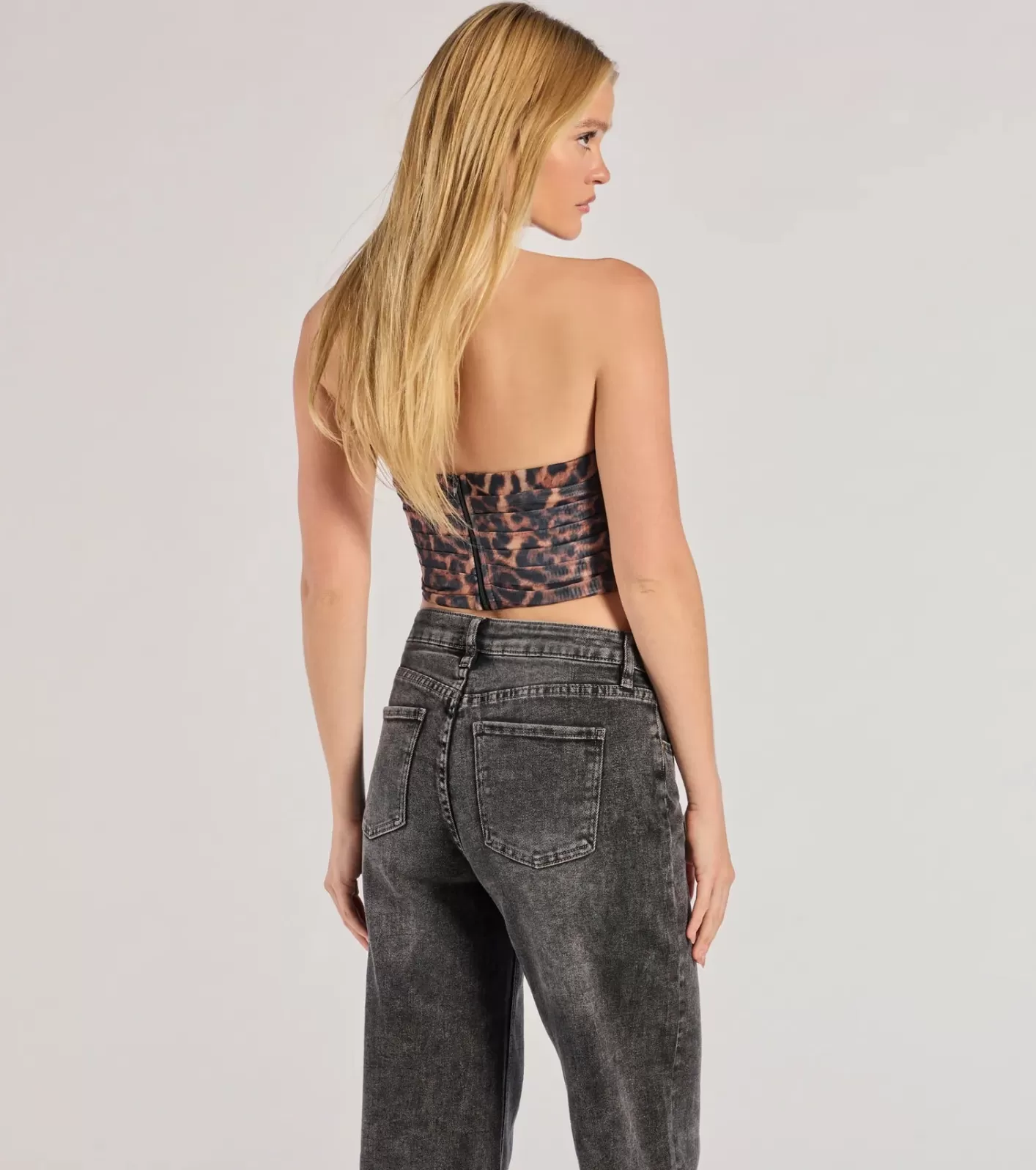 Windsor Roaring Glam Sleeveless Print Cropped Corset LEOPARD Sale