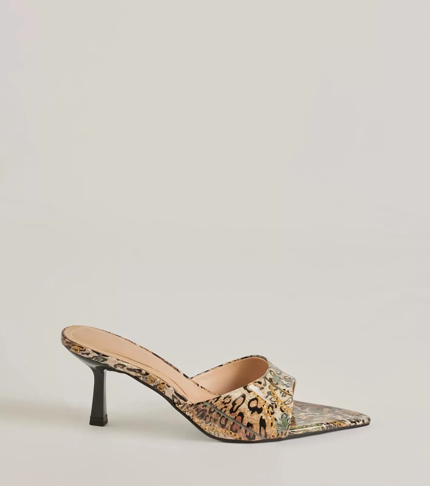 Windsor Roaring Luxe Print Stiletto Mules LEOPARD Discount