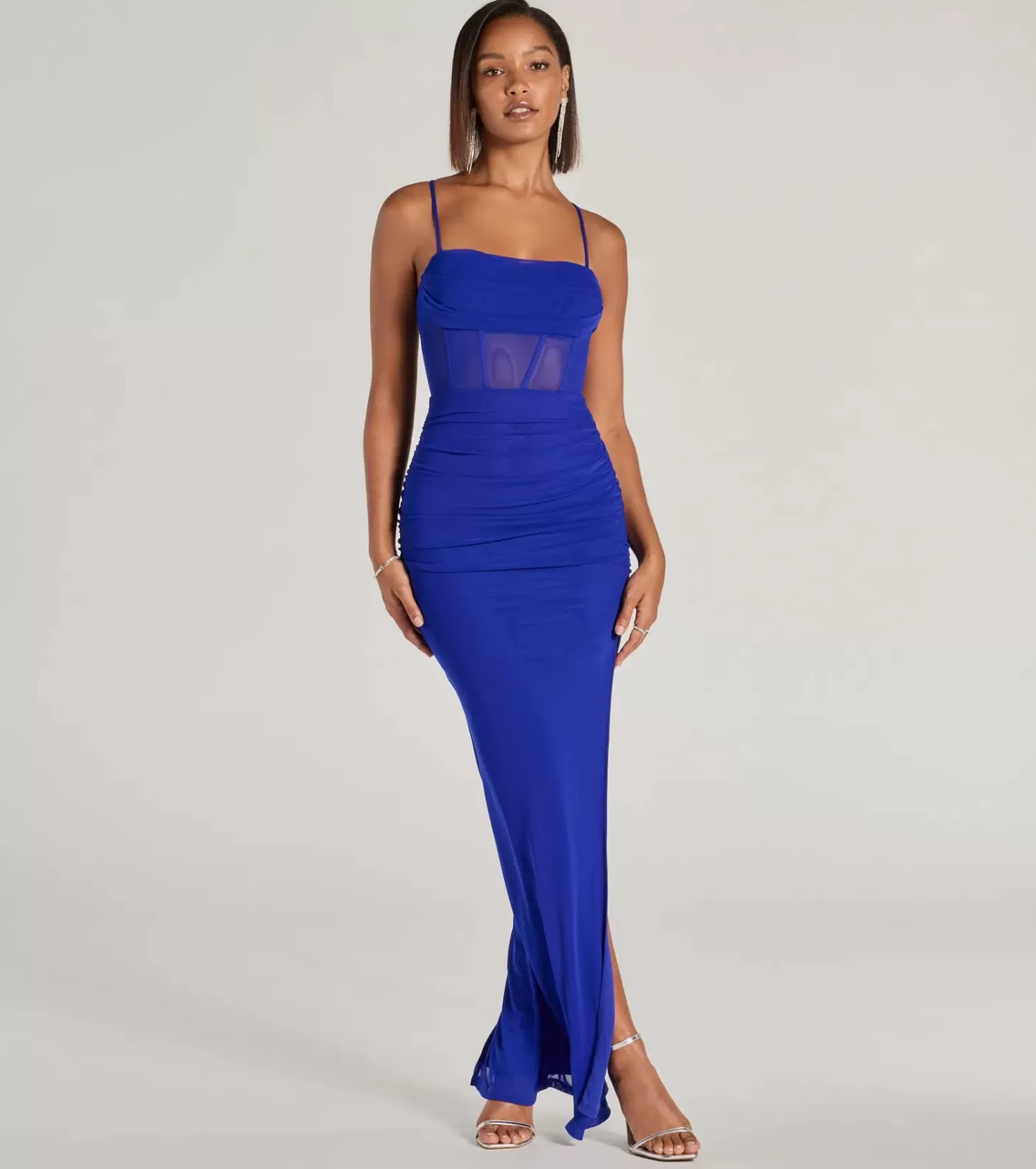 Windsor Rose Formal Mesh Corset Long Dress ROYAL Clearance