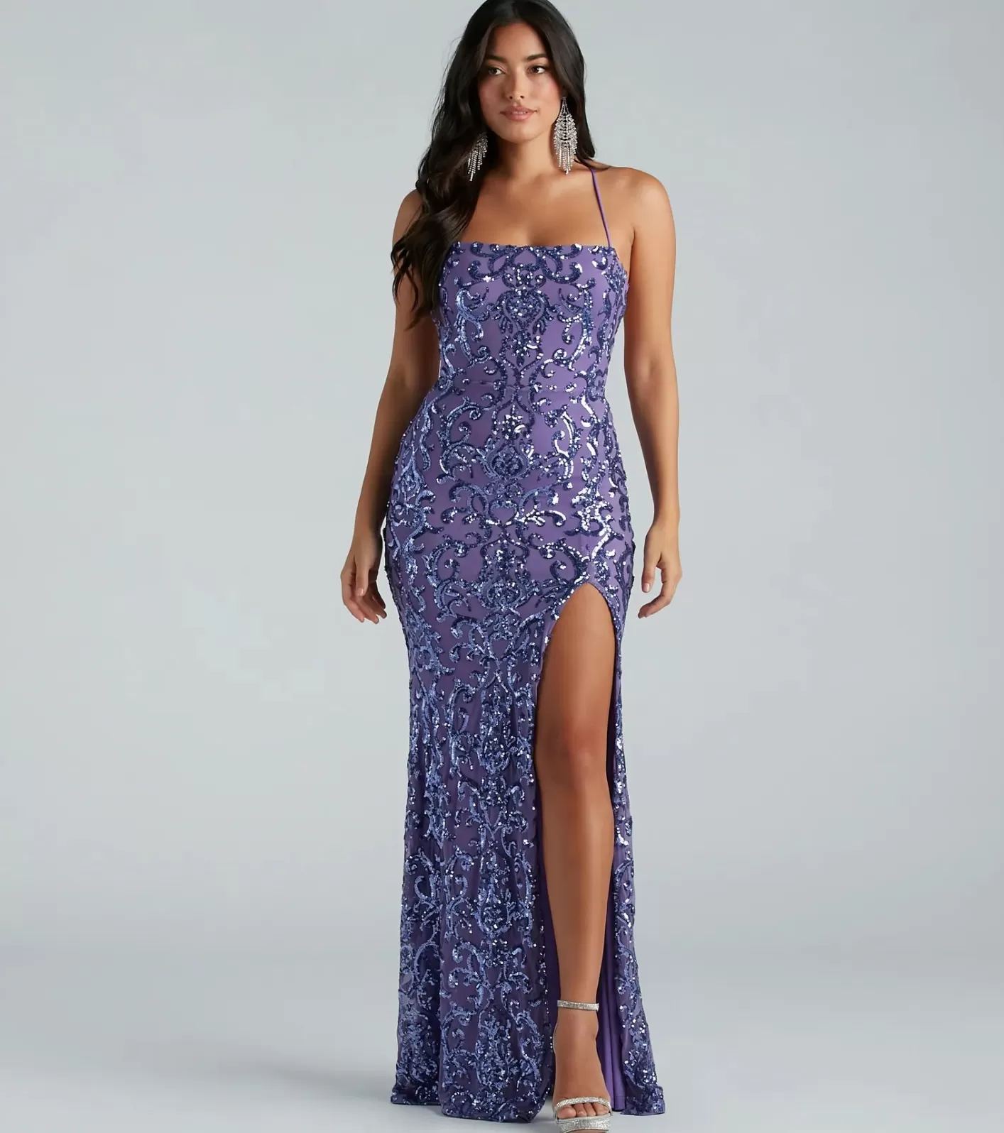 Windsor Rowena Sequin Mermaid Dress PURPLE Fashion