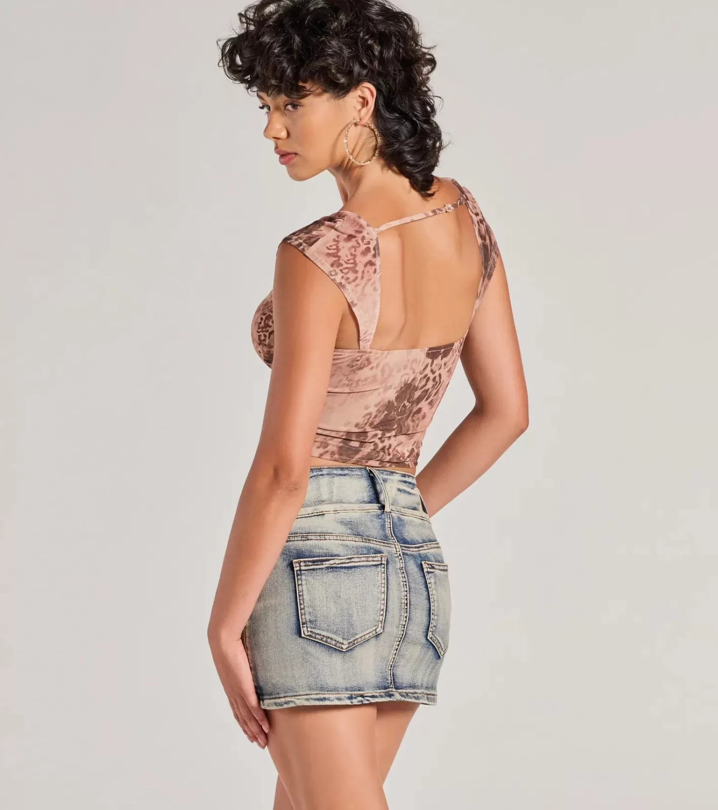 Windsor Sassy And Fierce Sleeveless Leopard Print Bustier TAUPE Clearance