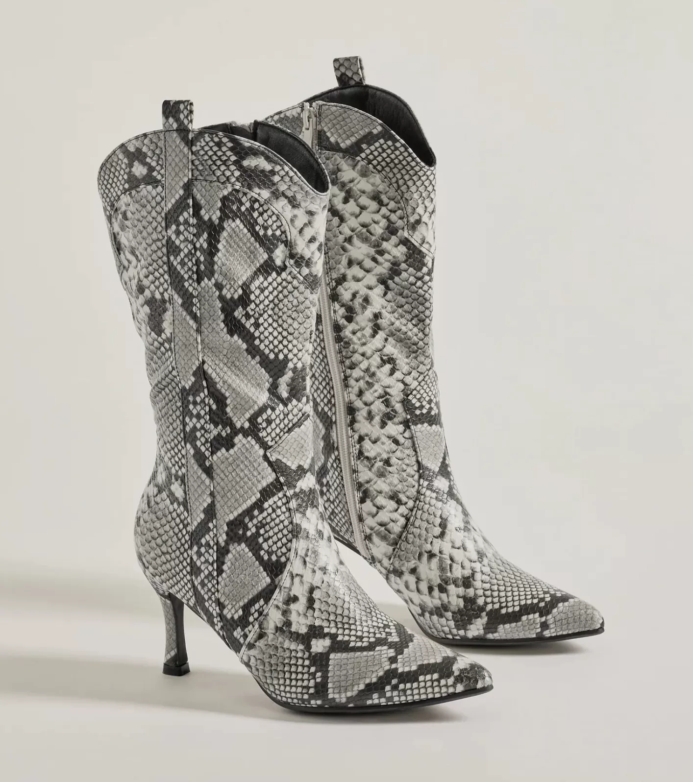 Windsor Sassy Aura Faux Leather Stiletto Boots SNAKE Shop
