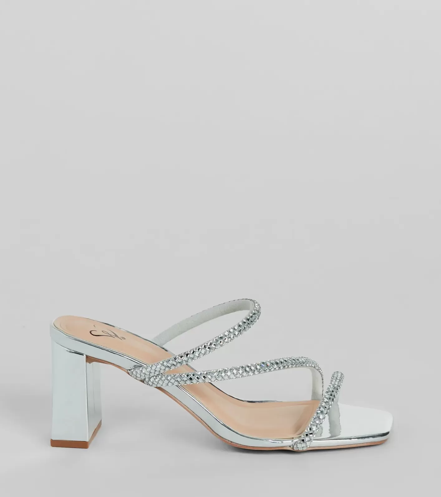 Windsor Season To Shine Metallic Rhinestone Mules SILVER Fashion