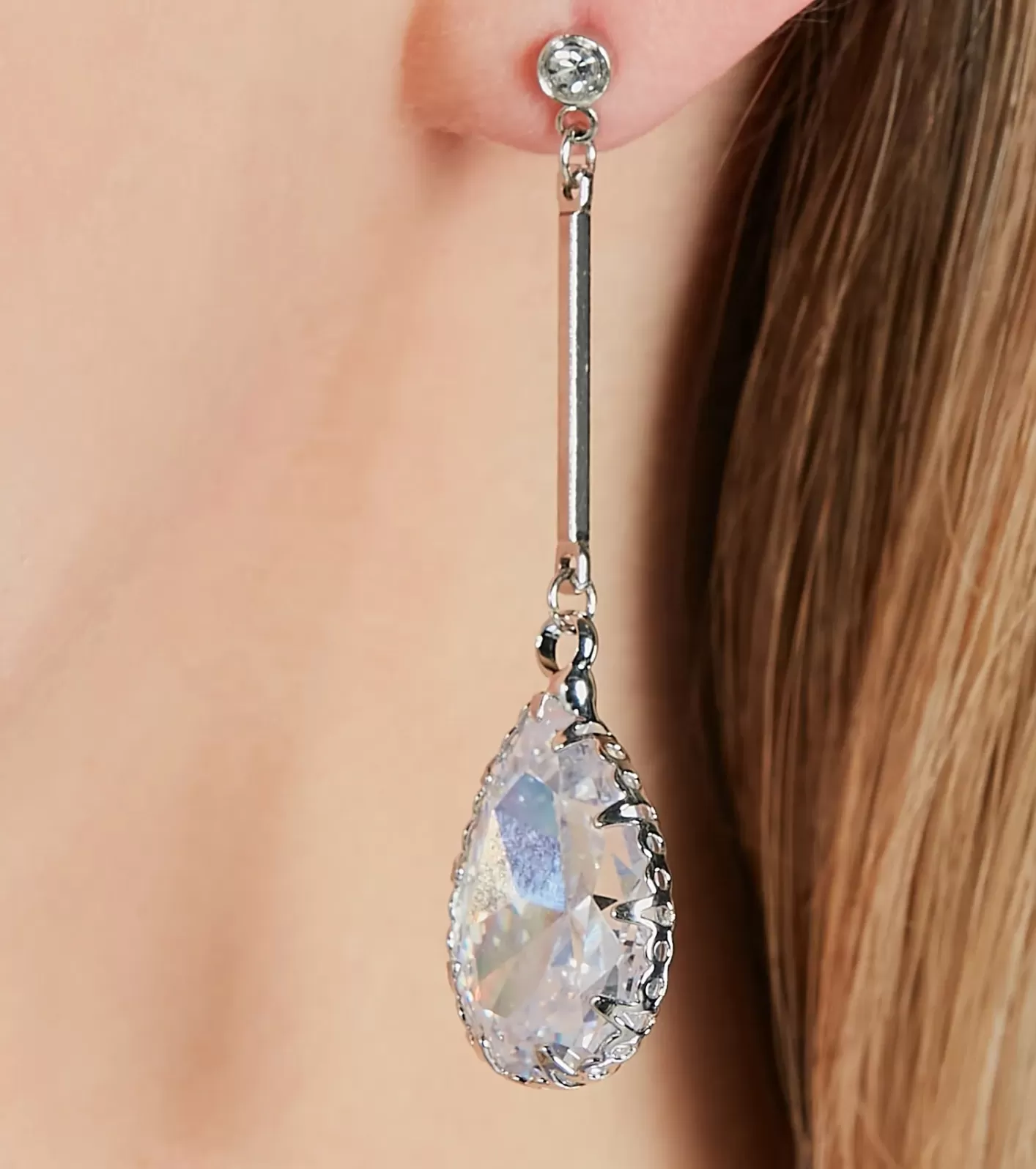 Windsor Sense Of Glamour Rhinestone Linear Earrings SILVER Best