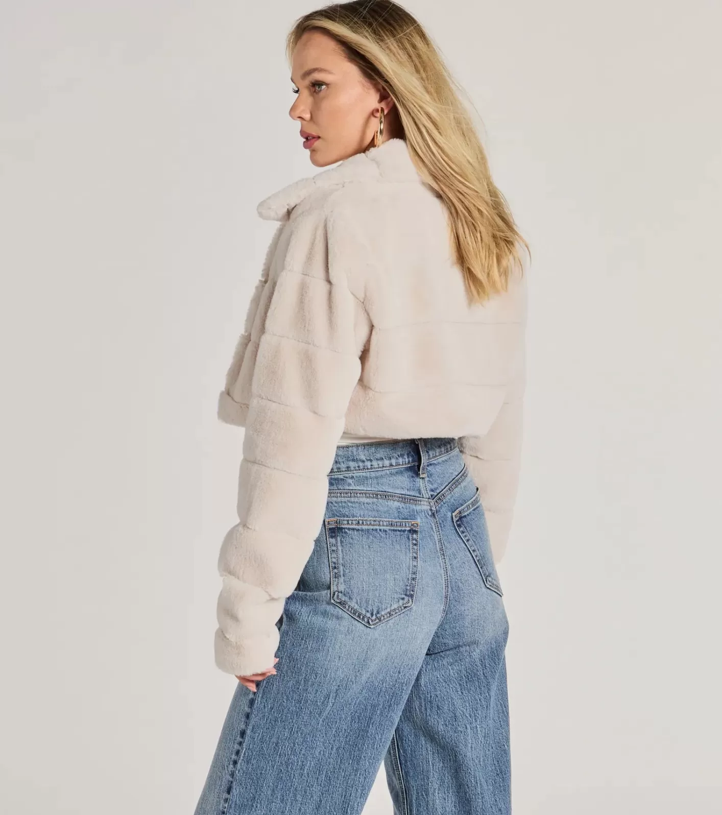 Windsor She's An Icon Faux Fur Cropped Jacket BEIGE Sale