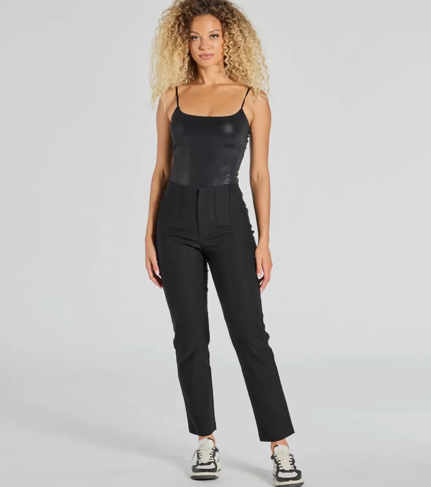 Windsor Simple Yet Chic Pintuck Trouser Pants BLACK Best