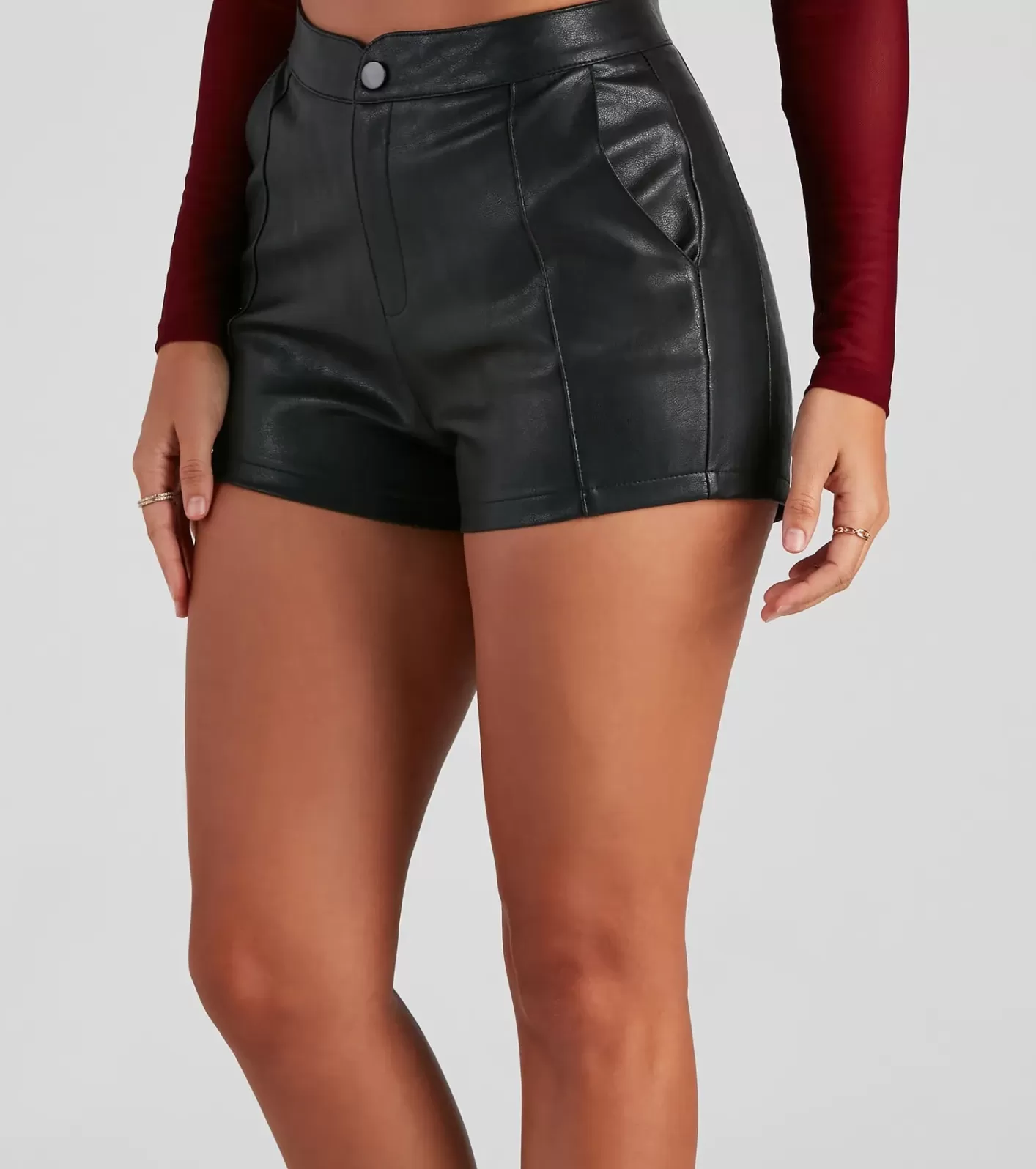 Windsor Smooth Moves PU High-Rise Shorts BLACK Shop
