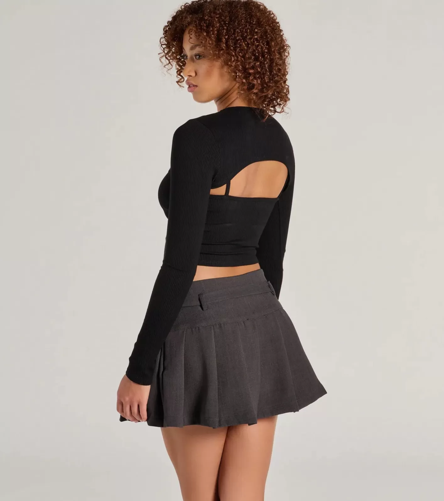 Windsor Snuggle Worthy Ribbed Knit Long Sleeve Top BLACK Cheap