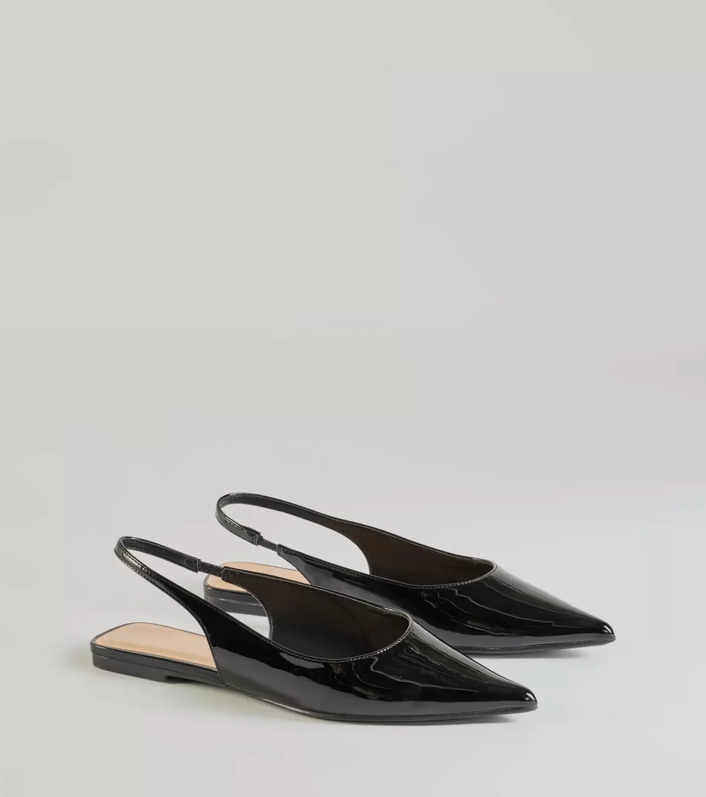 Windsor So Stunning Faux Patent Leather Pointy Flats BLACK Best
