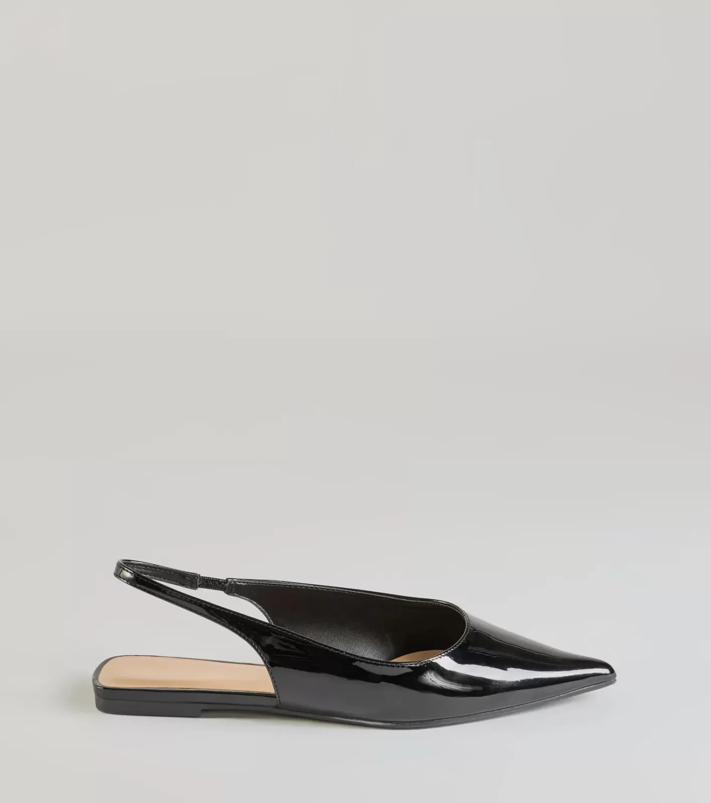 Windsor So Stunning Faux Patent Leather Pointy Flats BLACK Best
