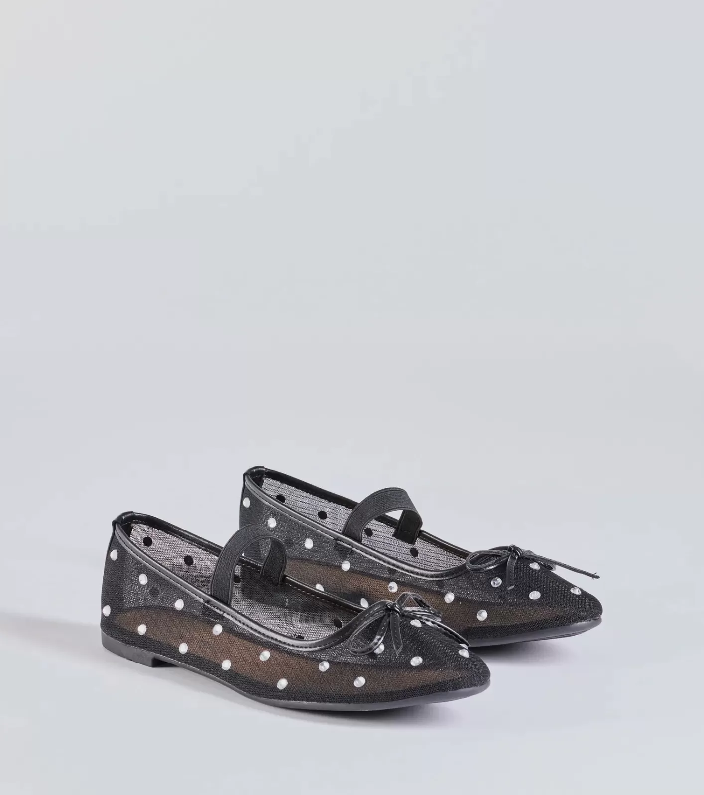 Windsor Sparkle And Shine Rhinestone Bow Ballet Flats BLACK Discount