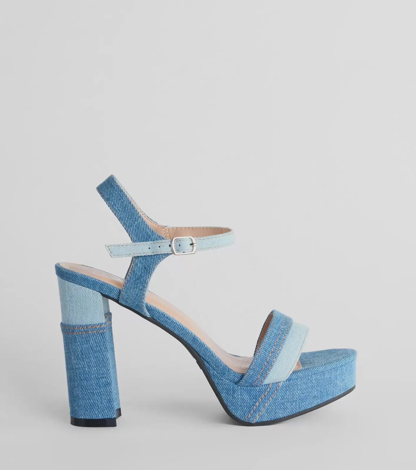 Windsor Style Quotient Platform Block Heels DENIM Best