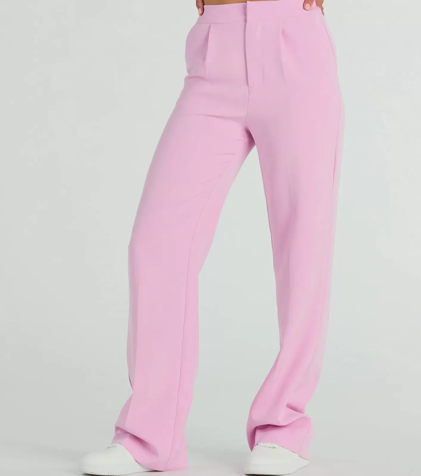 Windsor Style So Chic Straight-Leg Woven Trouser Pants PINK Discount