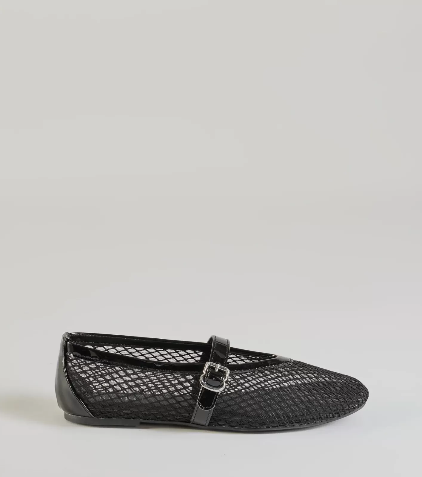 Windsor Stylish It-Girl Fishnet Ballet Flats BLACK Cheap