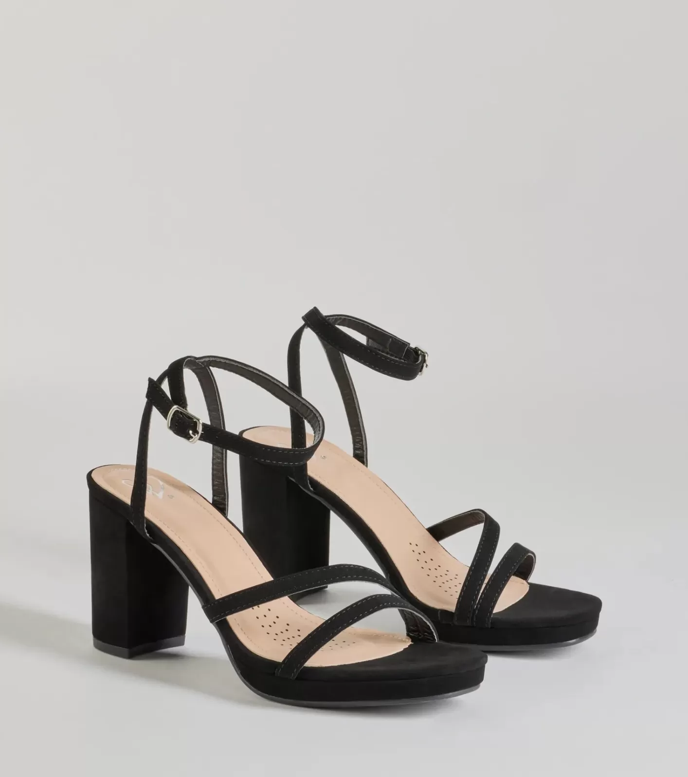 Windsor Stylish Slay Strappy Platform Block Heels BLACK Flash Sale