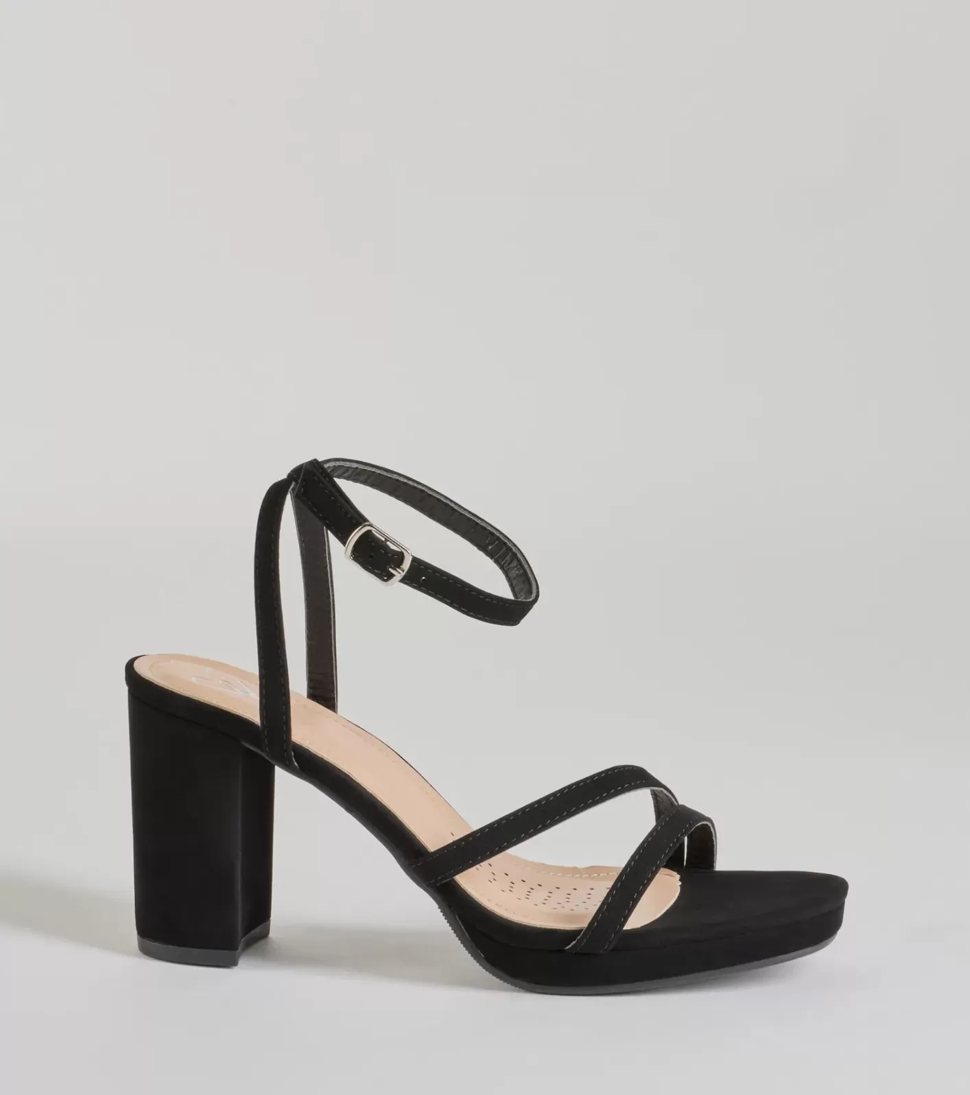 Windsor Stylish Slay Strappy Platform Block Heels BLACK Flash Sale