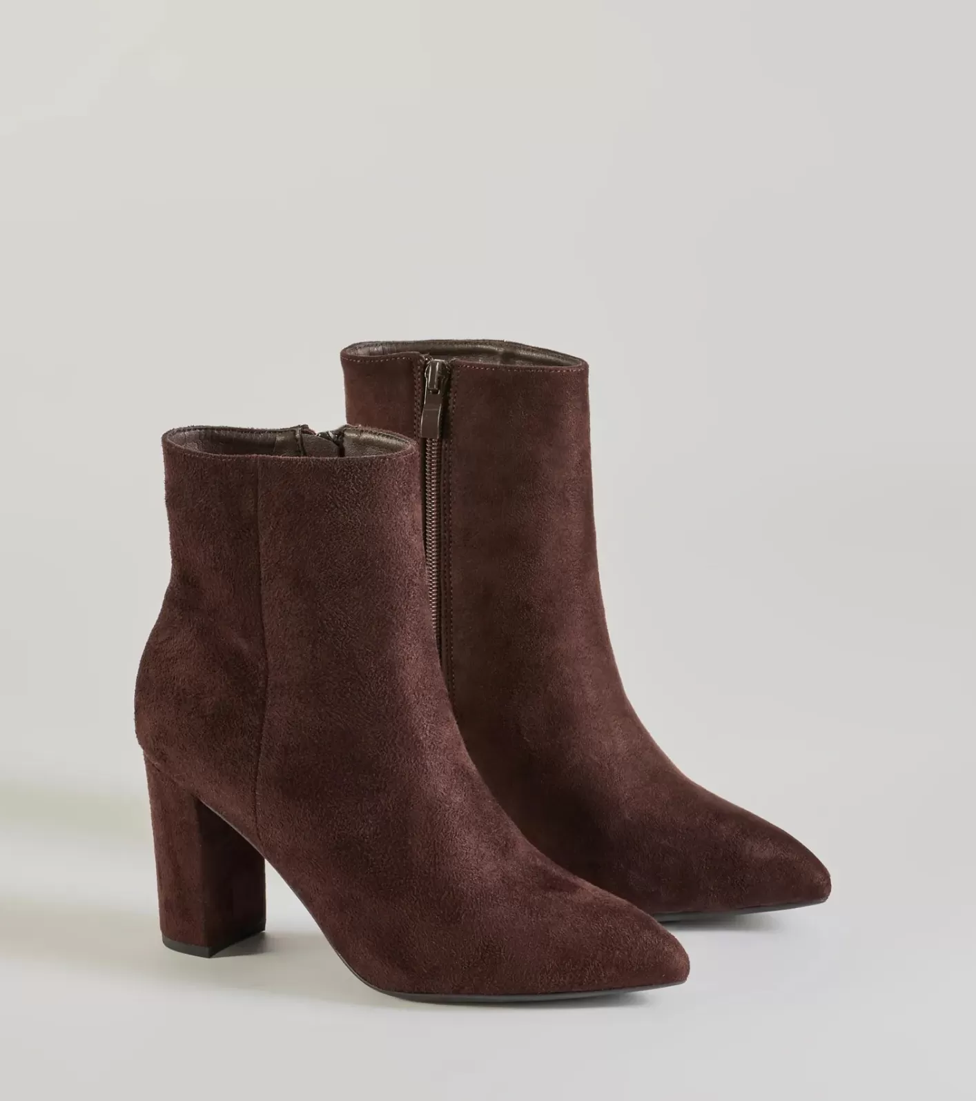Windsor Stylish Staple Faux Suede Block Heel Booties BROWN Store