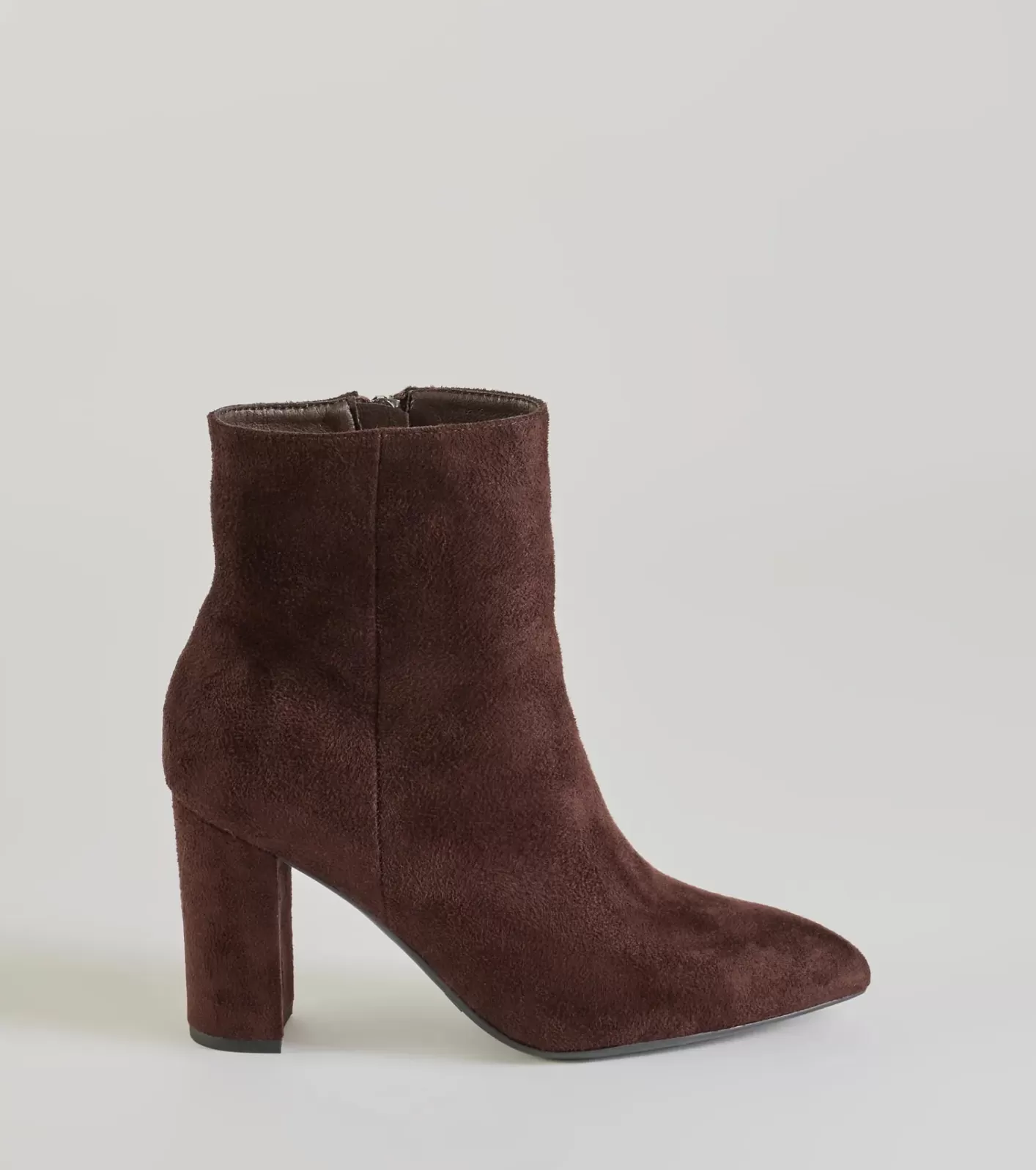 Windsor Stylish Staple Faux Suede Block Heel Booties BROWN Store