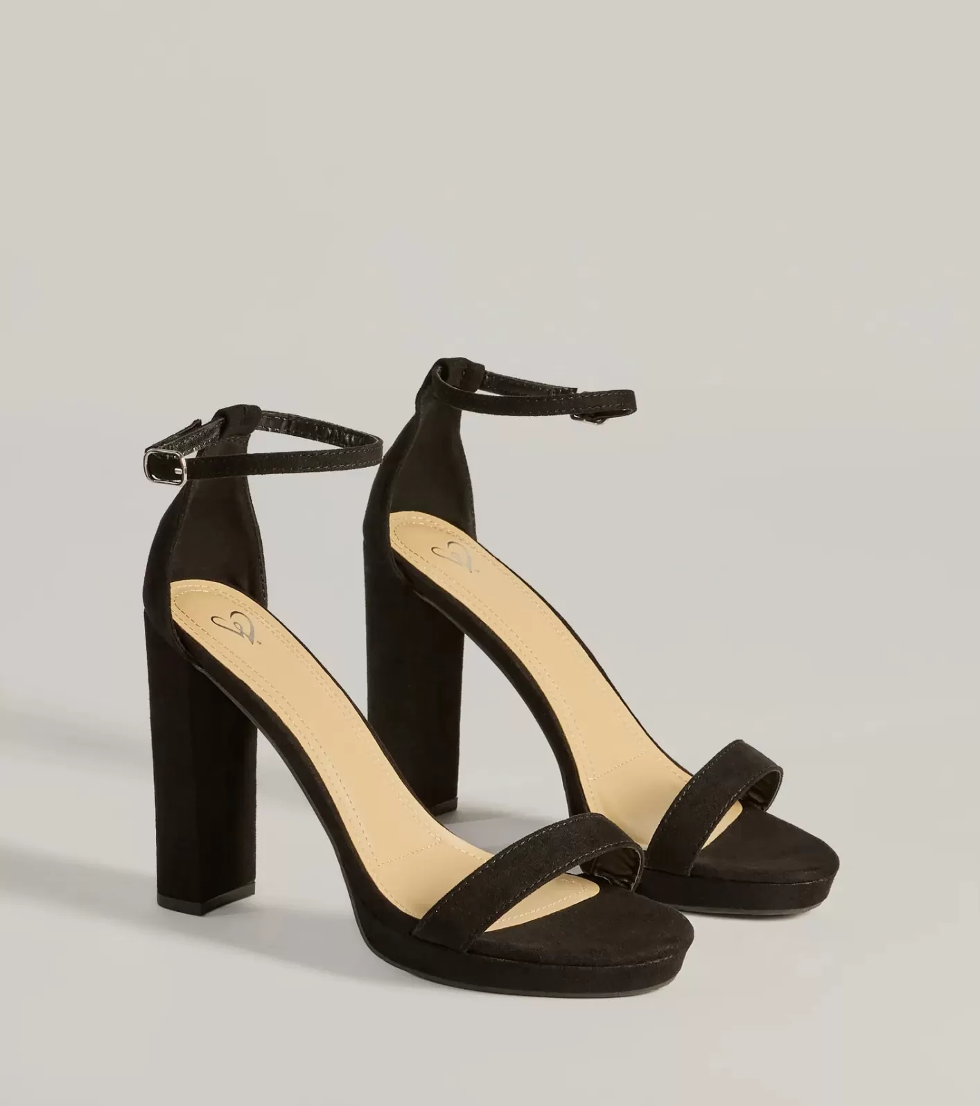 Windsor Stylishly Elevated Platform Block Heels BLACK Clearance