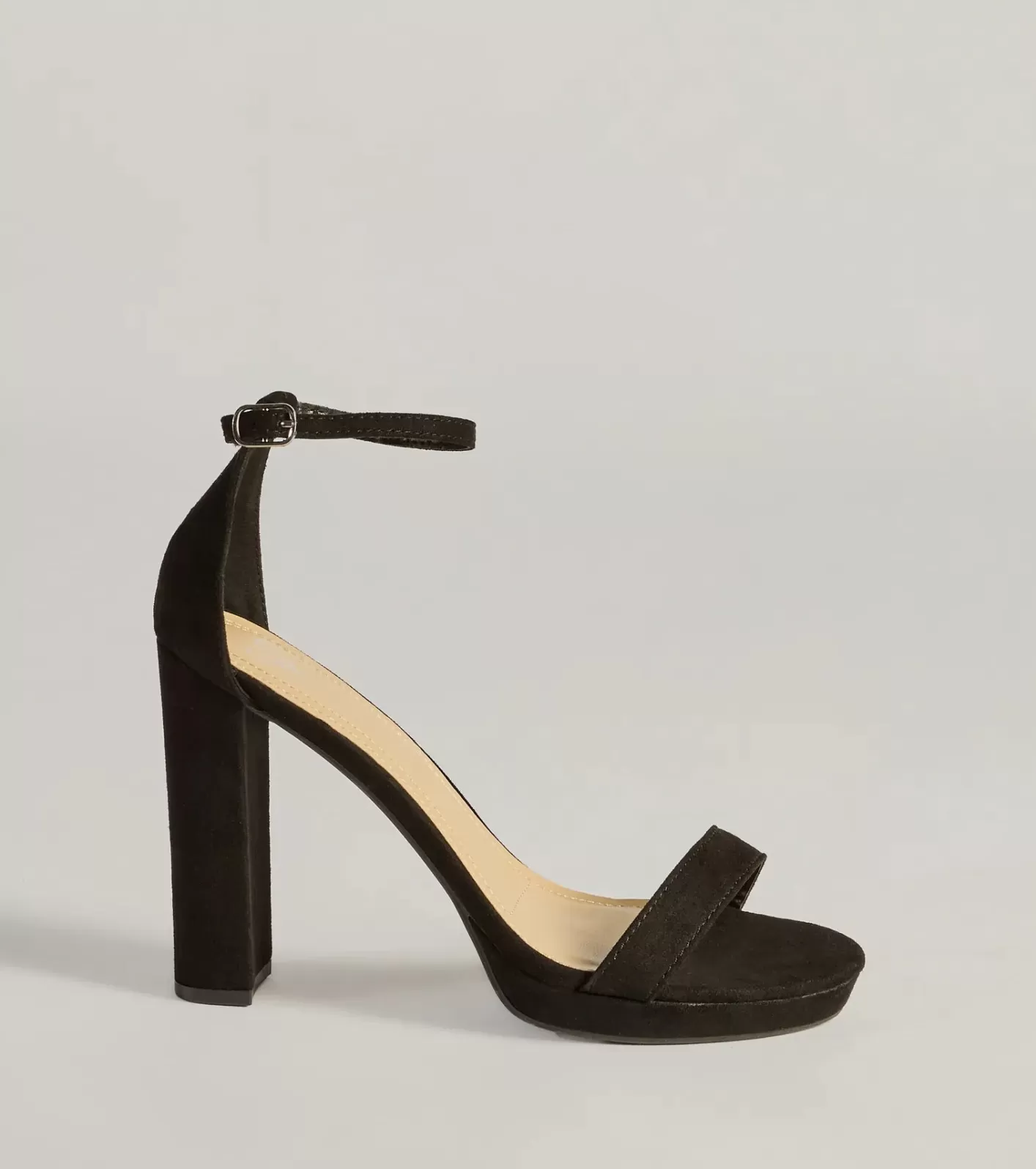 Windsor Stylishly Elevated Platform Block Heels BLACK Clearance