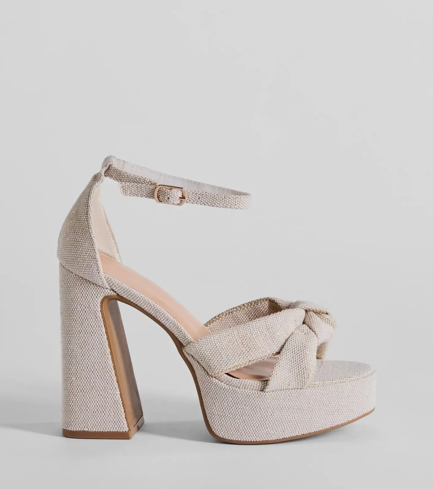 Windsor Sunset Drinks Platform Block Heels NATURAL Best Sale