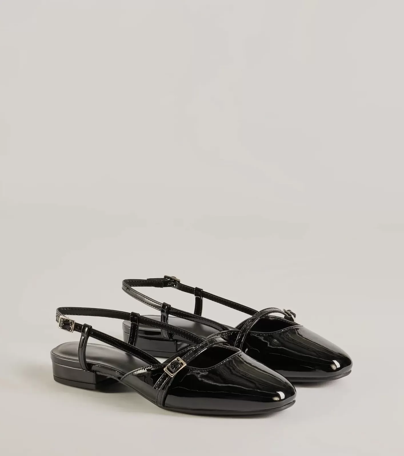 Windsor The Classic Faux Patent Leather Mary Jane Flats BLACK Hot