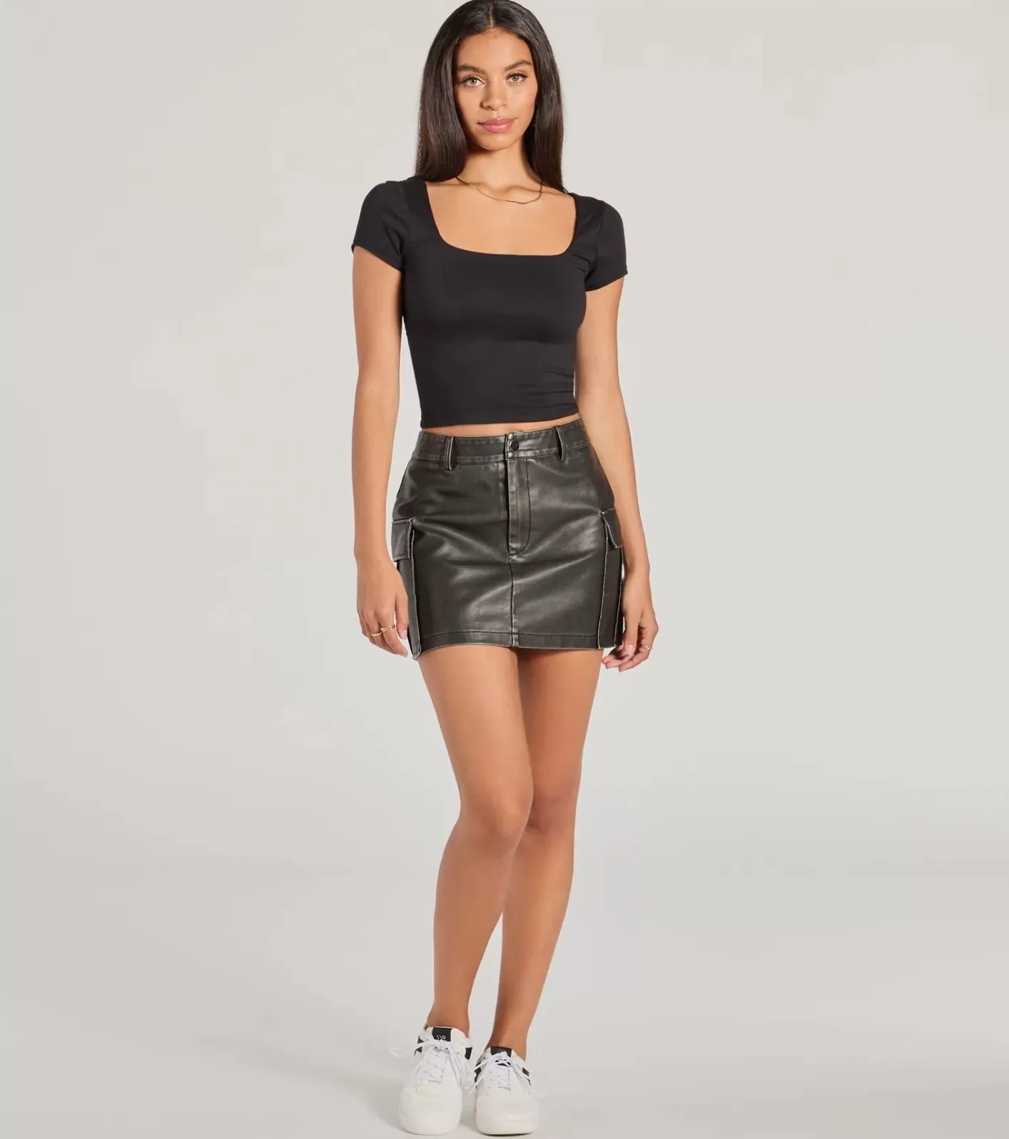Windsor The View And You Short Sleeve Tie Back Crop Top BLACK Shop