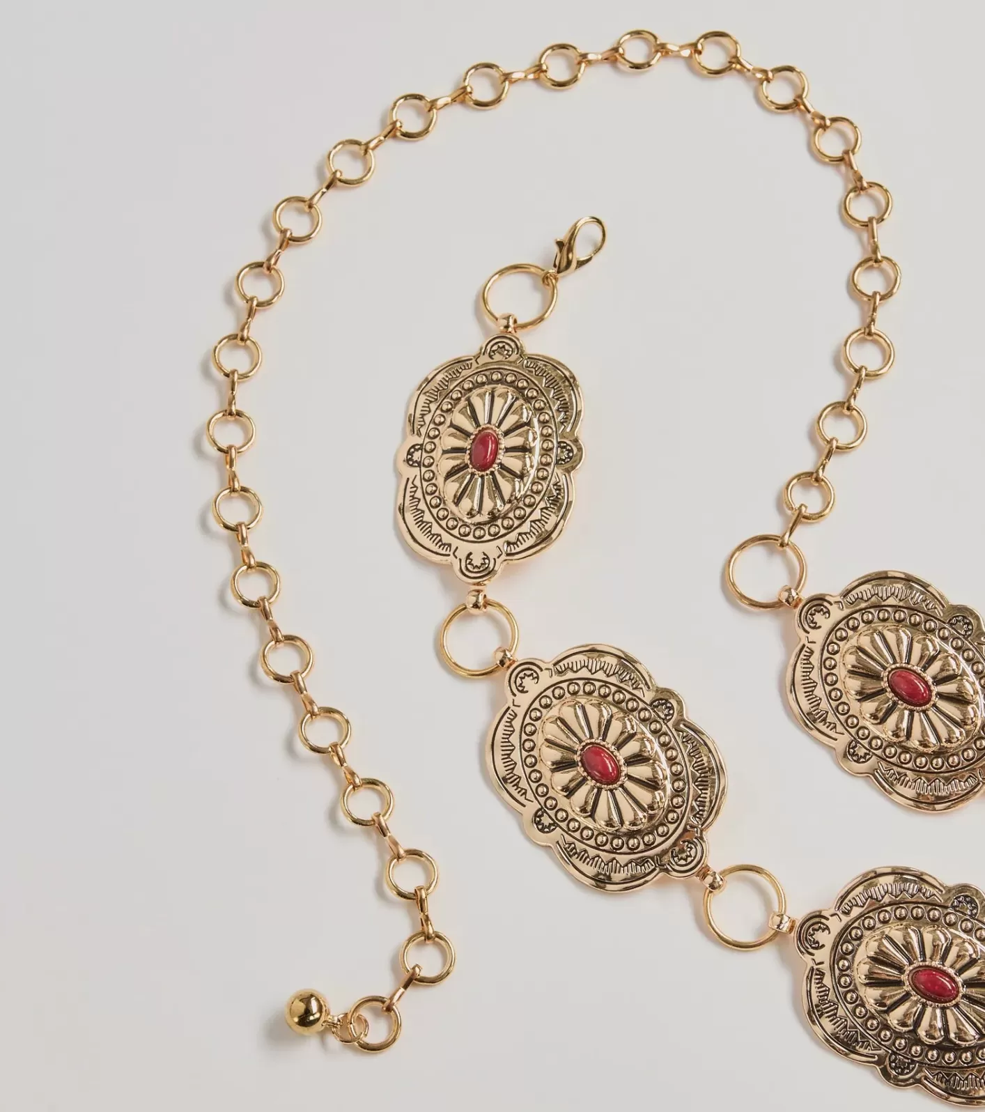 Windsor Vintage Charm Gemstone Concho Chain Belt GOLD Hot