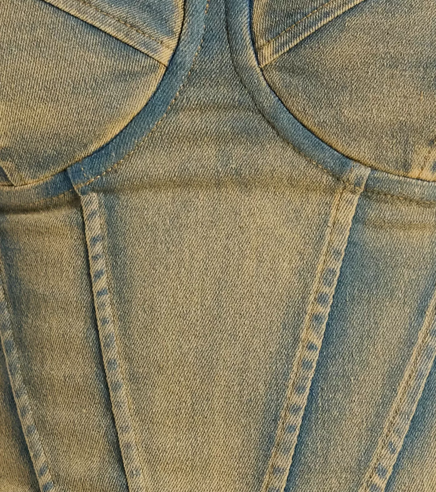 Windsor Vintage Vibes Strapless Lace-Up Corset Top DENIM Clearance