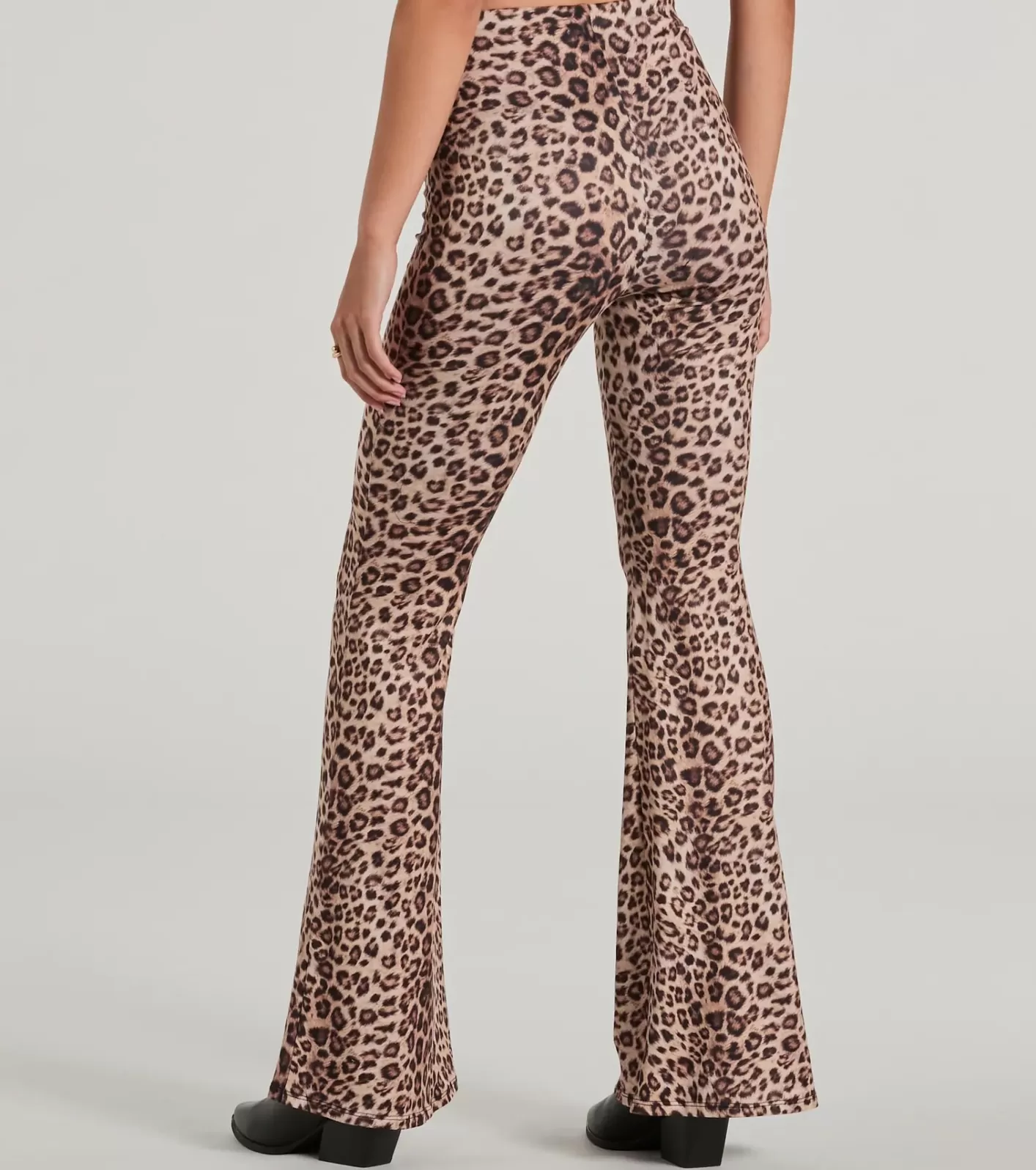 Windsor Walk On The Wild Side High Rise Flare Pants LEOPARD Outlet
