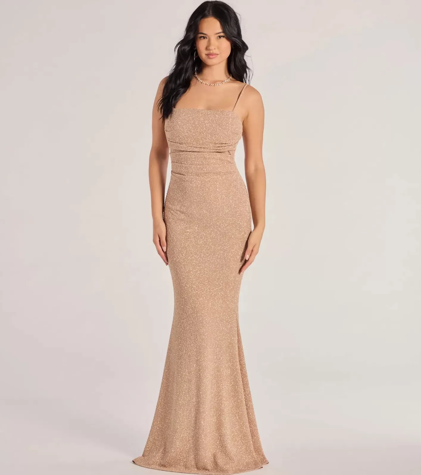 Windsor Wendy Sleeveless Mermaid Glitter Formal Dress MAUVE Discount