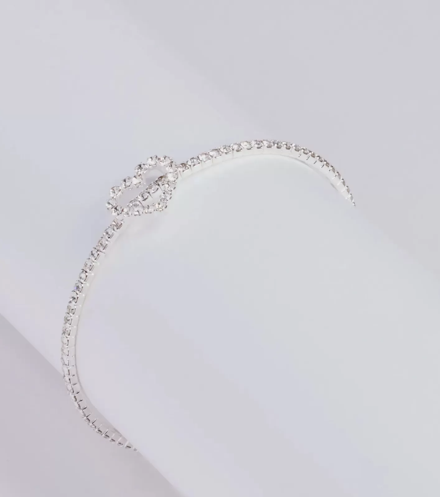 Windsor With Love Rhinestone Memory Wire Heart Bracelet SILVER Online